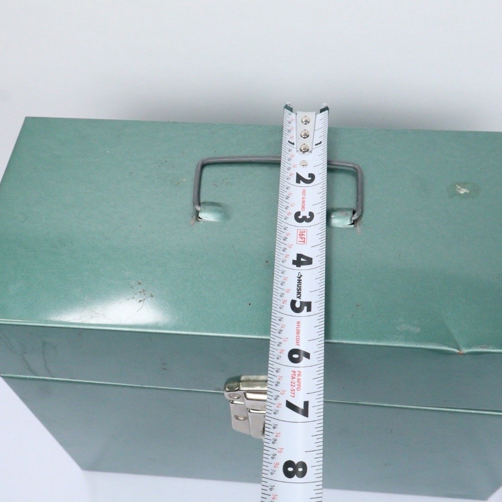 VTG Office Supply / Storage MCM Hamilton Skotch Porta-File Green Metal Box - Picture 7 of 9